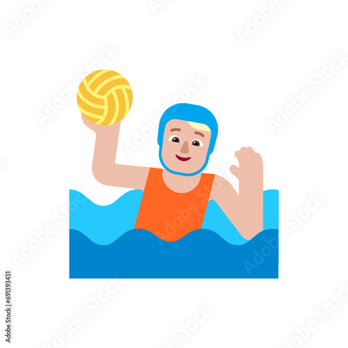 Person Playing Water Polo: Medium-Light Skin Tone