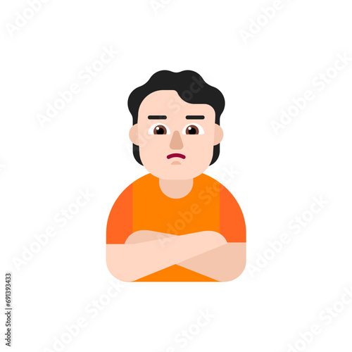 Person Pouting: Light Skin Tone