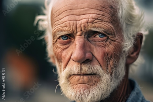 Expressive Elderly Man with Deep Blue Eyes © GVS