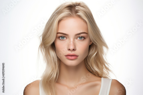Radiant Blonde Woman with Flawless Skin