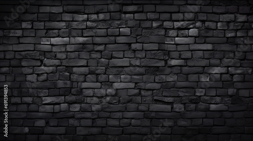 Abstract Black brick wall texture for pattern background. brickwork background for design