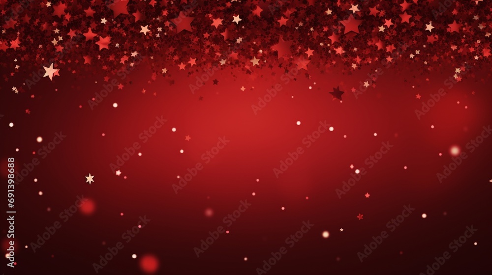red valentine's day  background with small golden star generated by AI tool