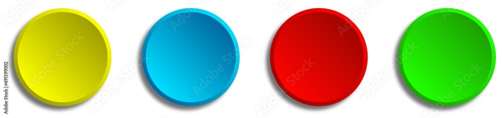 Set of colourful blank round button isolated on transparent background. Set of colourful blank round button isolated on transparent background.