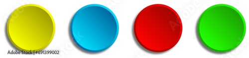 Free Download Colorful round button set on transparent background. Collection of circular buttons. Minimal and modern round buttons for web and app design. Blank circles for mockup. - GFXLoad