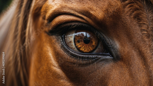 Close-up of a brown horse eye.