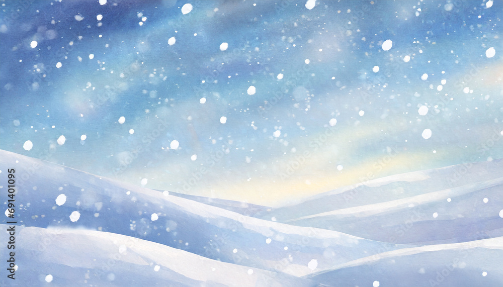 Beautiful background image of light snowfall falling over of snowdrifts - Painting style Beautiful background image of light snowfall falling over of snowdrifts - Painting style