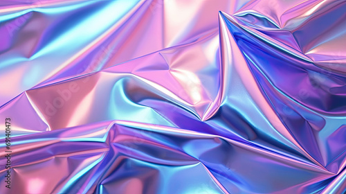 Holographic neon background ,Colorful psychedelic abstract. Pastel color waves for background.Close-up of ethereal pastel neon pink, purple, lavender, mint holographic metallic foil background. 