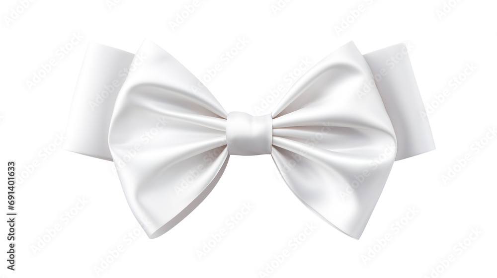 white ribbon bow isolated on transparent background Remove png, Clipping Path, pen tool