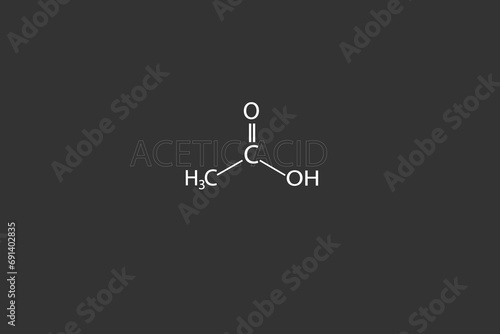 Acetic acid molecular skeletal chemical formula.