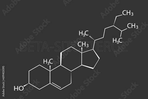 Beta-sitosterol molecular skeletal chemical formula