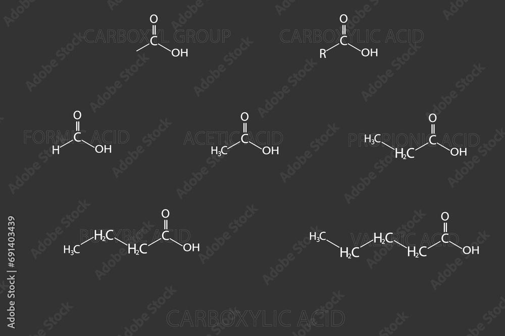 Carboxylic acid molecular skeletal chemical formula