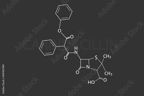 Carindacillin molecular skeletal chemical formula