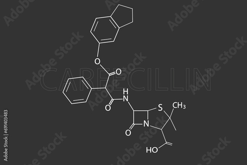 Carfecillin molecular skeletal chemical formula