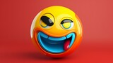 emoji showcasing determination, featuring bold lines, strong colors, and a resolute expression against a powerful solid background.