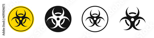 Biohazard sign. Radiation sign. Biohazard sign. Toxic sign. Danger signs.