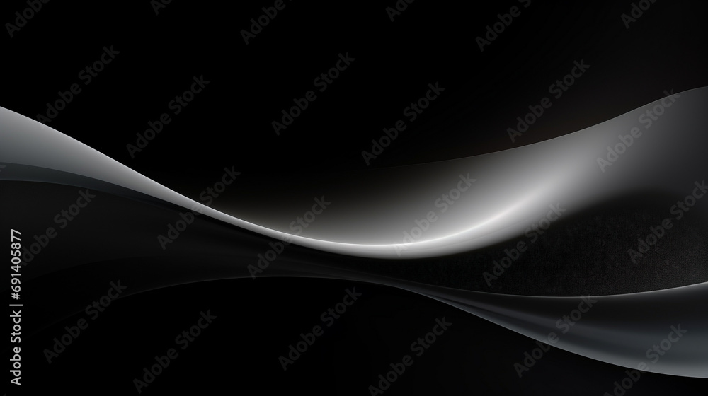 Fototapeta premium Grey and black wave glowing abstract background. PowerPoint and webpage landing page background.