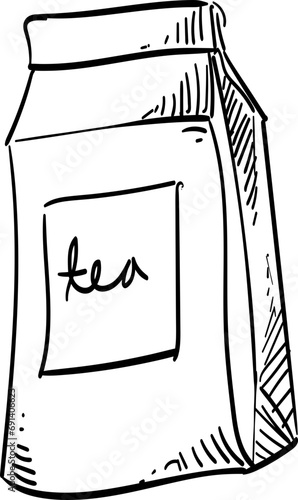 packaged tea handdrawn illustration