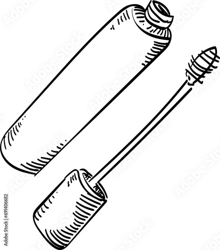 eyebrow brush handdrawn illustration