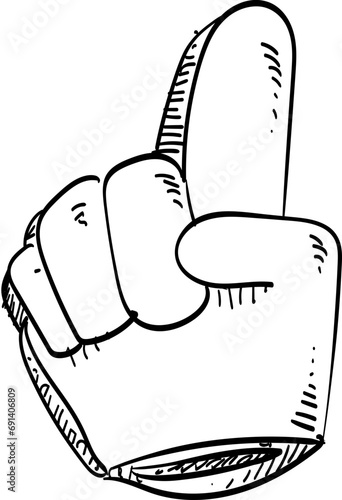 fun foam finger handdrawn illustration