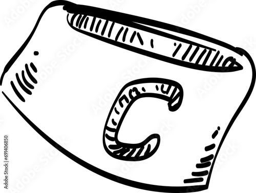 soccer captain armband handdrawn illustration