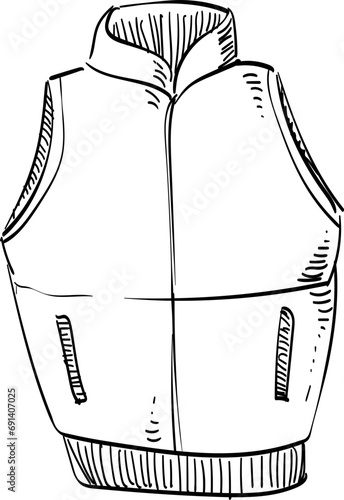 winter vest handdrawn illustration