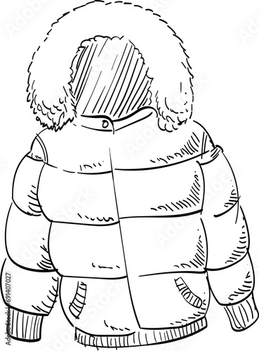 winter jacket handdrawn illustration