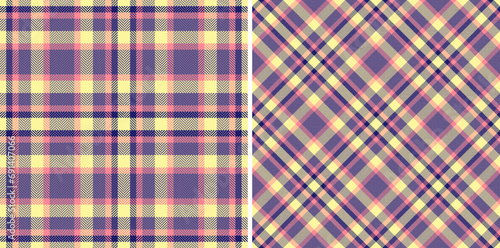 Texture check fabric of seamless background tartan with a pattern plaid vector textile.