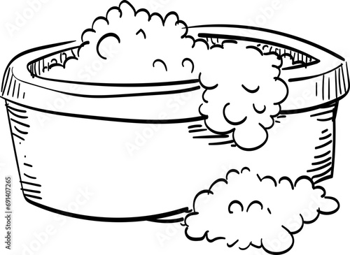 laundry foam handdrawn illustration
