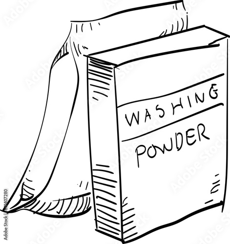 washing powder handdrawn illustration