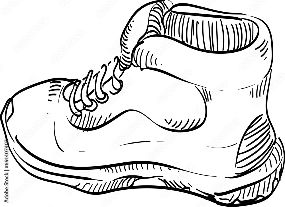 hiking boots handdrawn illustration hiking boots handdrawn illustration