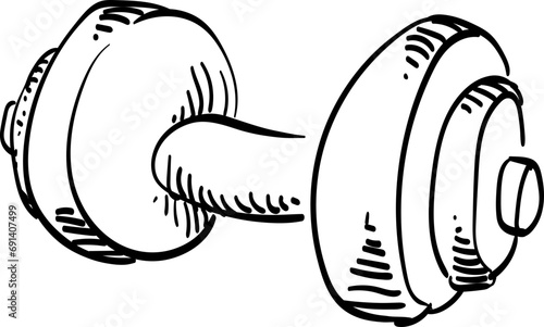 dumbbell handdrawn illustration