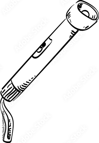 flashlight handdrawn illustration