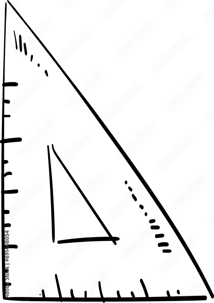 Fototapeta premium triangle ruler handdrawn illustration