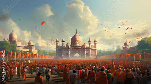 realistic representation of India Republic Day, the cultural and national significance of the event. Generative AI