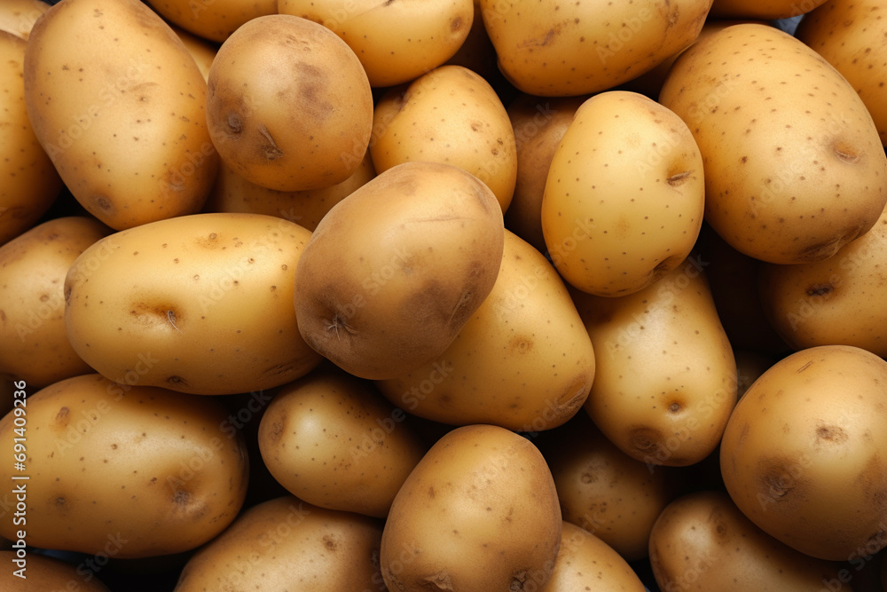 Spud Spectacle: Captivating Close-Up View of Potatoes Spud Spectacle: Captivating Close-Up View of Potatoes