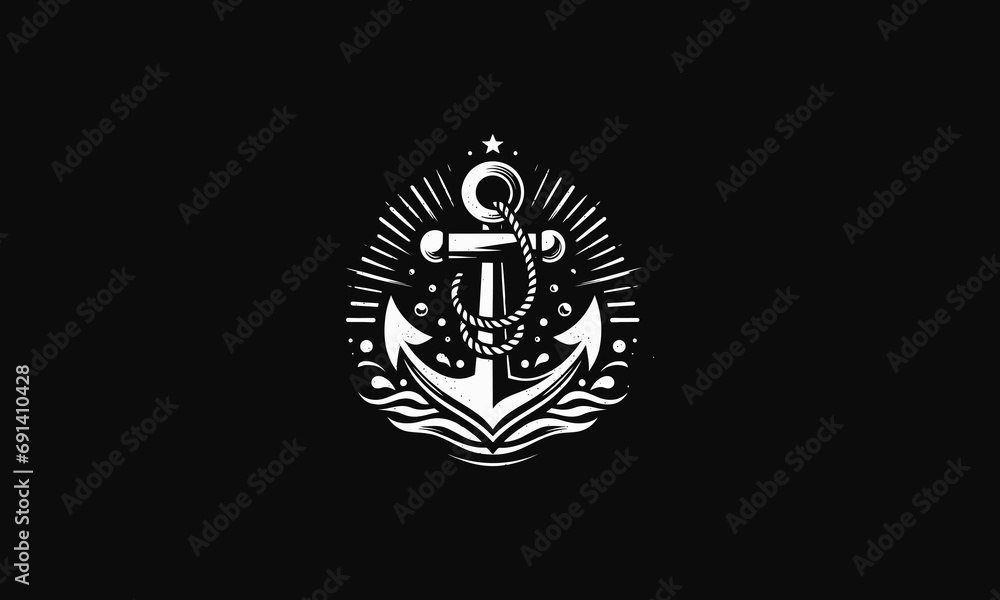 anchor with splash background vector flat design