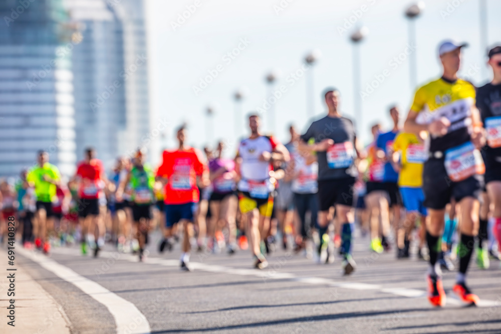 marathon runners  in the city