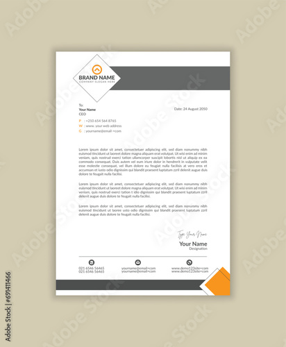 Professional and creative business-style letterhead layout design
