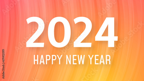 2024 Happy New Year on colorful background © dniprodd