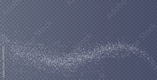 Design element for kitchen, bakery, advertising, video. Powder sugar explosion or splash png, falling flour, salt powder falling gently. Top view 3d effect	