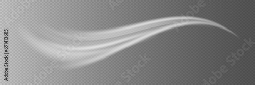 Glowing motion line. Dynamic white waves. Glowing speed lines. Light sparkling light effect. speed of light and glare. 