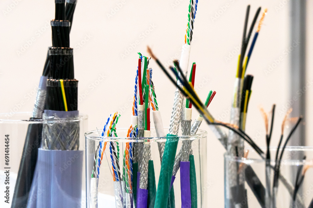 Control cables. Set of electrical cables and copper wires in insulation. Control cables. Set of electrical cables and copper wires in insulation.