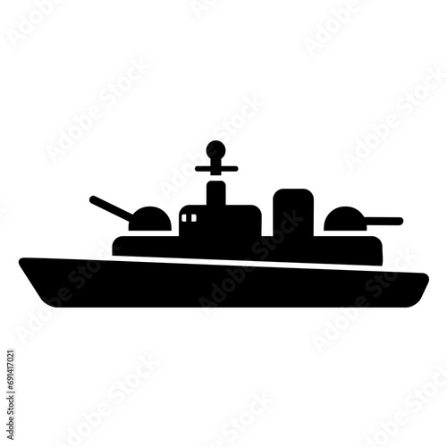 combat ship vector icon