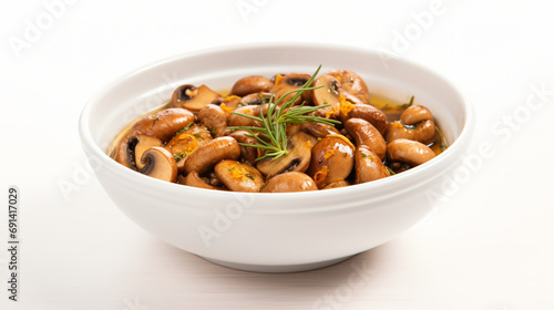 Pickled honey mushrooms served in bowl