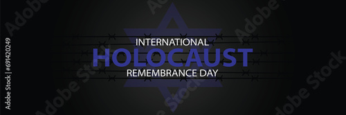 International Holocaust Remembrance Day vector. Star of David . January 27. Important day