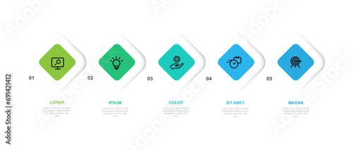 5 step layout infographic vector element  photo