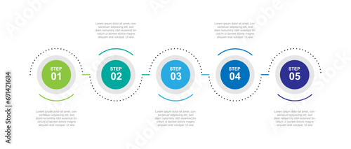 Infographic template vector element with 5 step process or options 