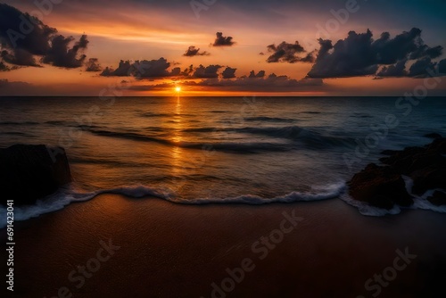 sunset on the beach © Aniqa