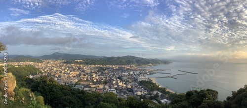 A view of Sumoto city and Sumoto Port from Mt. Mikuma on Awaji Island