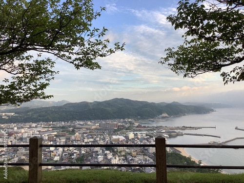 A view of Sumoto city and Sumoto Port from Mt. Mikuma on Awaji Island